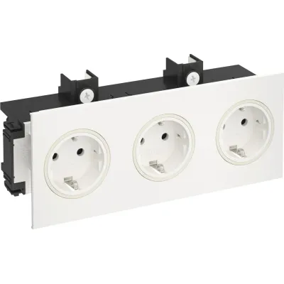OBO Bettermann Steckdose 3-fach SIGNA IN BRK 3STD rws 6121032 | 16A 250V | erhöhter Berührungsschutz | IP20 | RAL9010