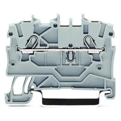 WAGO Durchgangsklemme 2-Leiter 1mm² 2000-1201 | Ex e II geeignet | Push-in CAGE CLAMP | Hutschiene TH35 | grau