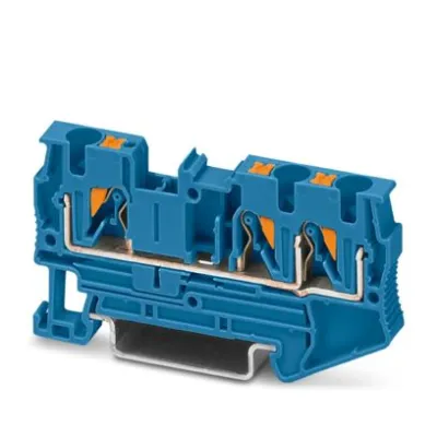 PHOENIX CONTACT Durchgangsklemme PT 4-TWIN BU | 3211775 | Reihenklemme Hutschiene | 0,2–6 mm² | 32A | 800V | blau