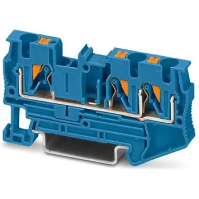 PHOENIX CONTACT Durchgangsklemme PT 4-TWIN BU | 3211775 | Reihenklemme Hutschiene | 0,2–6 mm² | 32A | 800V | blau