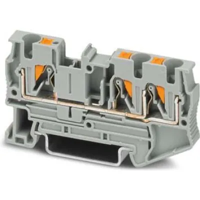 Phoenix Contact Durchgangsklemme PT 4-TWIN 3211771 | Push-in | 0,2-6 mm² | 800 V | 32 A | 1 Etage | Hutschiene | Grau