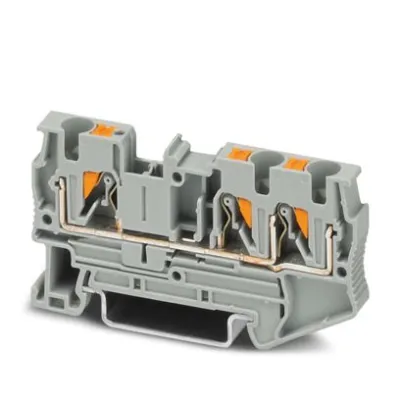 Phoenix Contact Durchgangsklemme PT 4-TWIN 3211771 | Push-in | 0,2-6 mm² | 800 V | 32 A | 1 Etage | Hutschiene | Grau