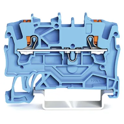 WAGO 2-Leiter-Durchgangsklemme 2201-1204 | Push-in CAGE CLAMP | 0,25–2,5 mm² | 18A | 800V | Hutschiene TH35 | blau