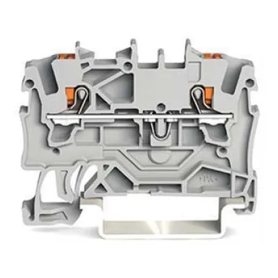 WAGO 2-Leiter-Durchgangsklemme 2201-1201 | Reihenklemme 0,25–2,5 mm² | Push-in CAGE CLAMP | 18A 800V | grau