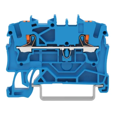 WAGO Reihenklemme 2202-1204 | Durchgangsklemme 2-Leiter | 0,25-4mm² | Push-in CAGE CLAMP | 24A 800V | blau