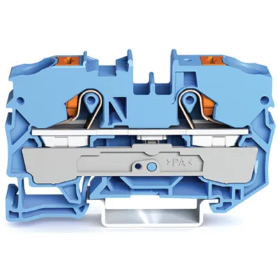 WAGO Reihenklemme 2210-1204 | 2-Leiter Durchgangsklemme 0,5-16mm² | Push-in Federzug | 57A 800V | Hutschiene TH35 | Blau