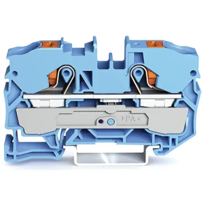 WAGO Reihenklemme 2210-1204 | 2-Leiter Durchgangsklemme 0,5-16mm² | Push-in Federzug | 57A 800V | Hutschiene TH35 | Blau