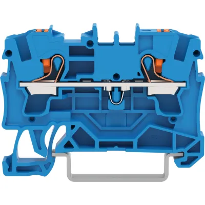 WAGO Reihenklemme 2204-1204 | 2-Leiter Durchgangsklemme Push-in | 0,5-6mm² | 32A | TS35 Hutschiene | blau