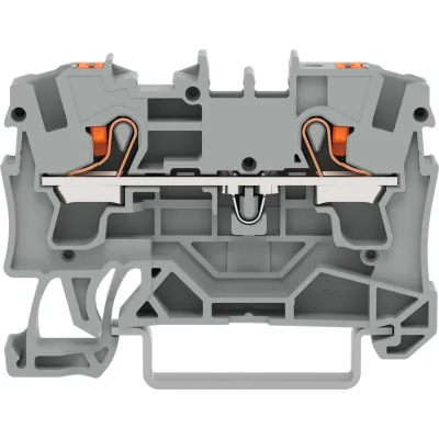 WAGO Reihenklemme 2204-1201 | 2-Leiter-Durchgangsklemme | Push-in CAGE CLAMP | 0,5-6mm² | 32A | TS35 Hutschiene | grau