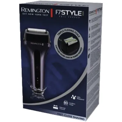 Remington Herrenrasierer F7 F7000 | Elektrischer Folienrasierer nass & trocken | 80 Min Akku | Präzisionstrimmer | Blau