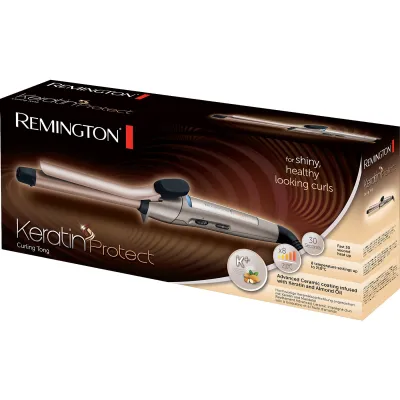 Remington Lockenstab CI5318 | 19mm Keramik mit Keratin & Mandelöl | 8 Temperaturen bis 210°C | kleine Locken | schwarz
