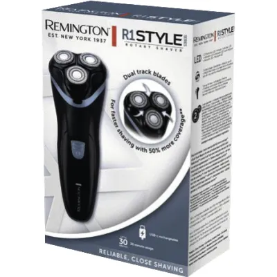 Remington Herrenrasierer R1000 | Rotationsrasierer mit 3 Dual-Track-Schneidsystem | Akku | USB-C | LED-Anzeige | Schwarz
