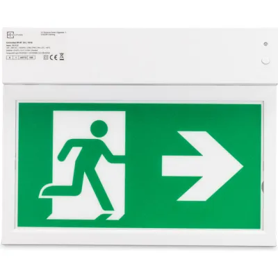 H1 Solutions Rettungszeichenleuchte Unlimited M AT 3H | LED Notleuchte | 3h Akku | Wand- & Deckenmontage | IP40 | weiß