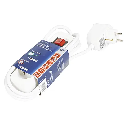 REV Steckdosenleiste Powersplit 2m 3+1-fach mit Schalter weiss