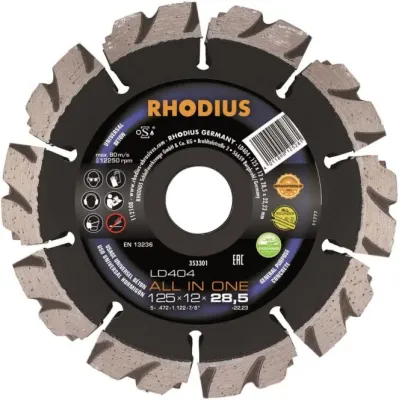 Rhodius Diamant-Trennscheibe LD404 353301 | Mauerschlitzfräse 125x22,23 mm | All-in-One | Beton | 12 mm Stärke | Topline