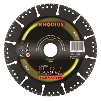 Rhodius Diamantscheibe DG 210 Allcut 303389 | Trennscheibe 150x3,0x22,23 mm | Universal | Nass-/Trockenschnitt