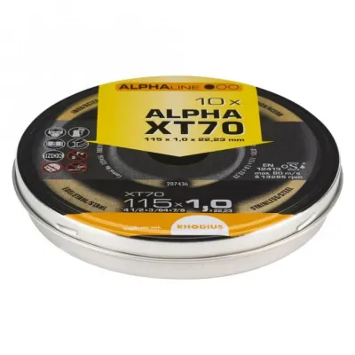 RHODIUS Trennscheiben XT70 | Edelstahl/Stahl | 115x1,0x22,23 mm | 10 Stück | extradünn | hohe Schnittgeschwindigkeit