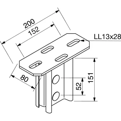 RICO Kopfplatte für H-Stiel I80 16A4-A