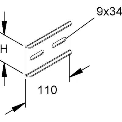RICO Stoßverbinder 151E11-A für 60mm Holm | Längsverbinder für Kabelleiter | Schraubverbinder | Stahl bandverzinkt