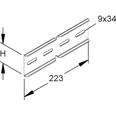 RICO Winkelverbinder 151E11-B | Schraubverbinder für Kabelleiter | 60mm Holm | Stahl bandverzinkt