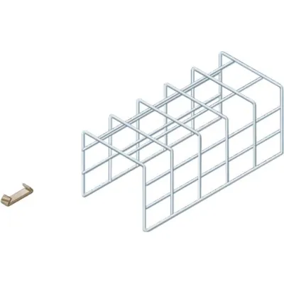Ridi-Leuchten Drahtschutzkorb SK 158 | Schutzkorb für Feuchtraum-Anbauleuchte | 1600x120x140 mm | mit Halter | Weiß