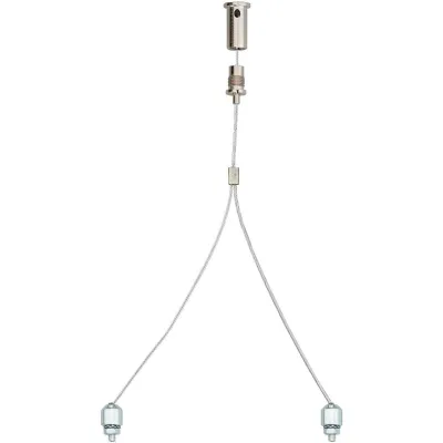 Ridi-Leuchten Seilpendel Trapez ZSPTS 0203537 | höhenverstellbar 1,5m | Stahl | Deckenbefestigung | glanzvernickelt
