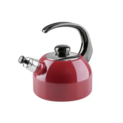 Riess Flötenkessel Classic Plus 0543-020 | Emaille Wasserkessel 2 Liter | induktionsgeeignet | rot