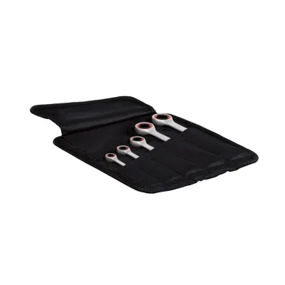 Bosch Ringmaulschlüssel-Set mit Ratsche 1600A02Z3D | 5-teilig | Chrom-Vanadium | für enge Stellen | langlebig