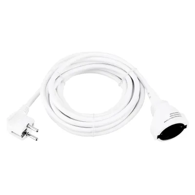 REV Verlängerungskabel Schuko 5m | H05VV-F 3G1,5 mm² | 16A 230V | 3680W | Berührungsschutz | Weiß