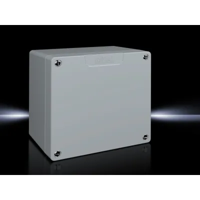 Rittal Aluminiumgehäuse GA 9112.210 | Leergehäuse IP66 | 160x160x90 mm | Aluminiumguss | Grau RAL 7001