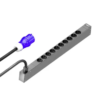 Rittal Steckdosenleiste DK 7979.111 | PDU Basic 16A 1-phasig | 10x Schuko | 3m Kabel | Metall | IP20 | schwarz