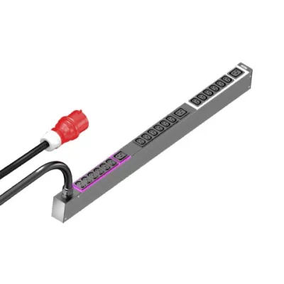 Rittal PDU Steckdosenleiste DK 7979.135 | 18x C13 + 3x C19 | 16A 3-phasig | 230V | 3m Kabel | Metall | IP20 | schwarz