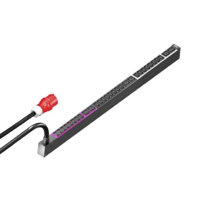 Rittal Steckdosenleiste PDU Basic DK 7979.136 | 24x C13 + 6x C19 | 16A 3-phasig | 230V | 3m Kabel | Metall | schwarz