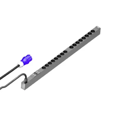 Rittal Steckdosenleiste DK 7979.114 | PDU Basic 16-fach Schuko | 32A 230V 1-phasig | 3m Kabel | horizontal | schwarz