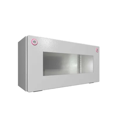 Rittal Bus-Gehäuse KX 1610.000 | Klemmenkasten IP65 | Stahlblech | 400x200x155 mm | Sichtscheibe | lichtgrau RAL 7035