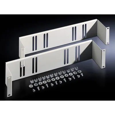 Rittal LSA-Einbausatz DK 7050.035 | 19 Zoll Montage | 2HE | Metall | B 482,6 mm | T 98,5 mm | RAL 7035 Grau | 2 Stück