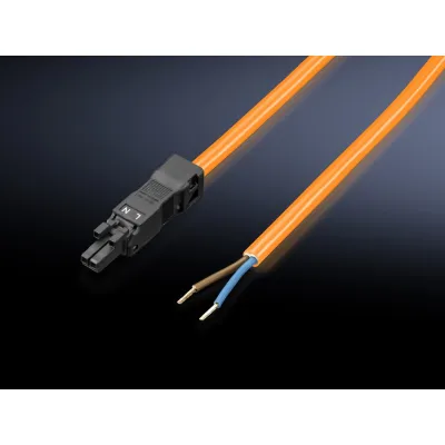 Rittal Anschlussleitung SZ 2500420 | Einspeisungskabel LED Systemleuchte | 2-polig | 3m | 100-240V | orange | 5 Stück