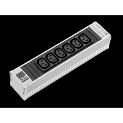 Rittal Steckdosenleiste DK 7856.080 | 6x IEC320 C13 | Aluminium | PSM Modul | 230V 16A | silber/schwarz