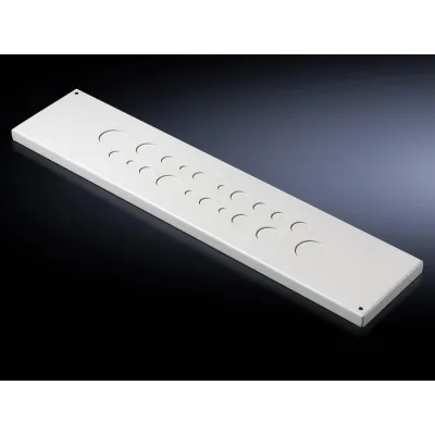 Rittal EL-Flanschplatte DK 7705.235 | metrische Verschraubung | 599x133,5 mm | Stahlblech | RAL 7035