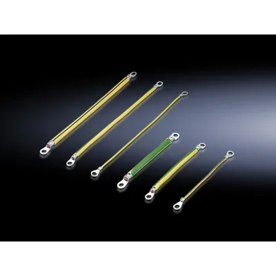 Rittal Erdungsband SZ 2565.050 | M6-M6 Anschlüsse | 10 mm² | 350 mm Länge | Kupfer feindrähtig isoliert | gelb/grün