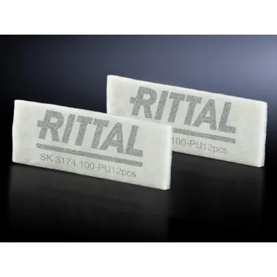 Rittal Ersatzfiltermatte SK 3174.100 für Dachlüfter SK 3138/3139/3140 | G3 Filterklasse | 264x95x17mm | weiß