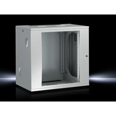 Rittal Netzwerk Wand-/Standgehäuse DK 7507.120 | 12HE 19" FlatBox | 600x625x600 mm | Stahl grau