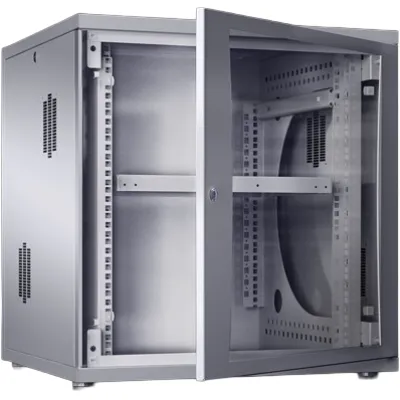 Rittal Netzwerkgehäuse FlatBox DK 7507.030 | 19" Wand-/Standgehäuse | 15HE | 600x758x400mm | Stahl | grau RAL 7035