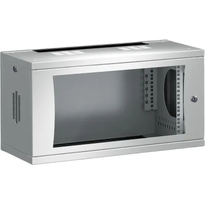 Rittal FlatBox DK 7507.000 | 19" IT-Wandgehäuse 6HE | BxHxT 600x358x400mm | abschließbar | Stahl | grau RAL 7035