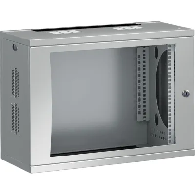 Rittal Netzwerkgehäuse FlatBox DK 7507.010 | 9HE 19 Zoll | 600x492x400 mm | Stahl pulverbeschichtet | grau RAL 7035