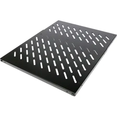 Rittal Geräteboden DK 5501.655 | 19 Zoll Rackboden 0,5HE | tiefenvariabel 400-600mm | 50kg Traglast | Metall schwarz