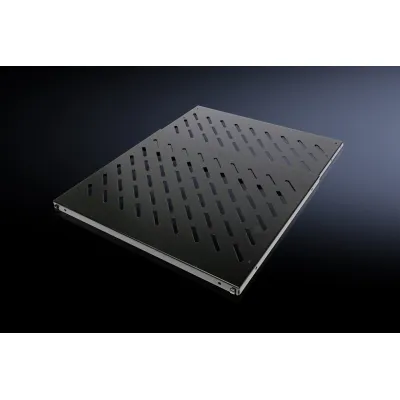 Rittal Geräteboden DK 5501.655 | 19 Zoll Rackboden 0,5HE | tiefenvariabel 400-600mm | 50kg Traglast | Metall schwarz