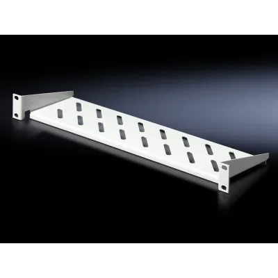 Rittal Geräteboden DK 7119.140 | 19 Zoll Fachboden | 1HE | 482,6 x 140 mm | Metall | feste Montage | lichtgrau RAL 7035