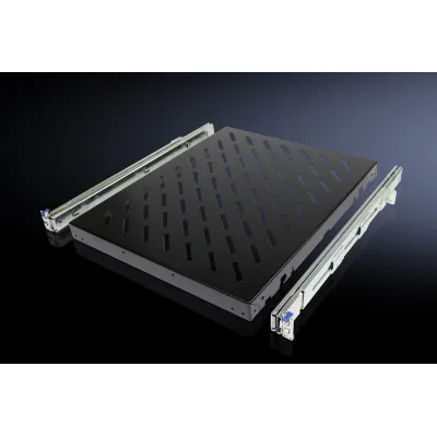 Rittal Geräteboden 19" 1HE DK 5501.675 | ausziehbar | 500mm tief | 50kg Traglast | Metall | schwarz