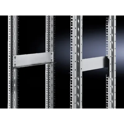 Rittal Gleitschiene DK 7402.000 | 19 Zoll Data Rack | 2 Befestigungsebenen | Stahl verzinkt | VE=2 | Zink